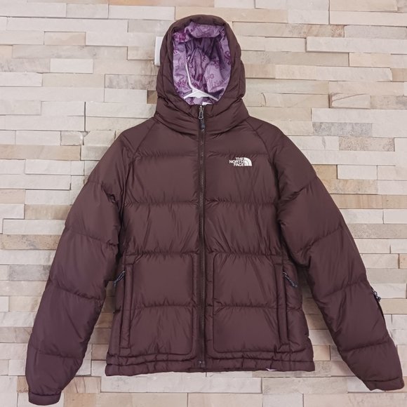 The North Face Jackets & Blazers - North Face Womens Medium Brown Nuptse Puffer Jacket Pink Goose Down Winter Coat